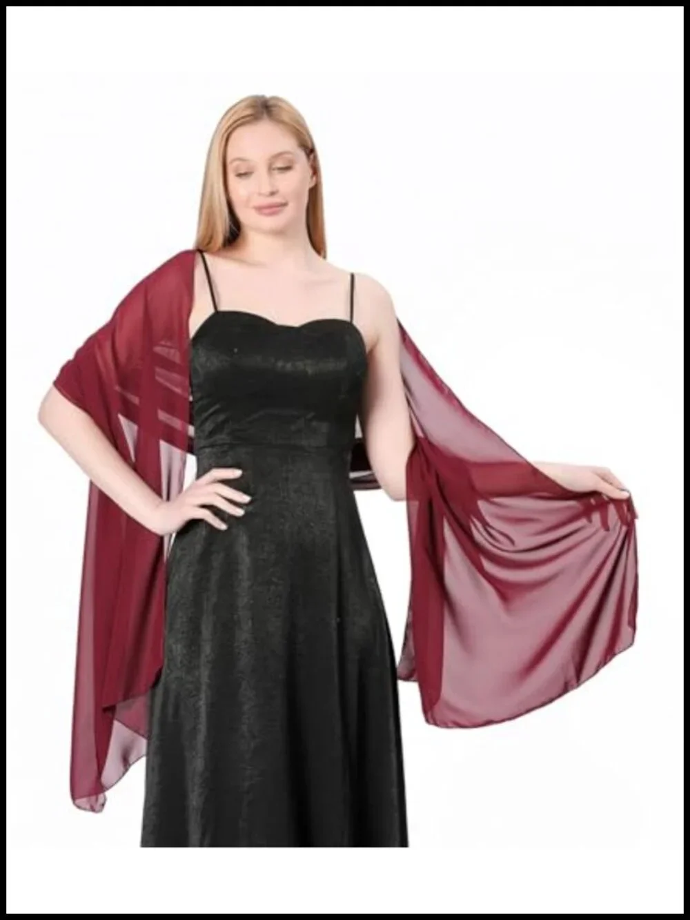 Chiffon Shawl Wrap for Women Evening Formal Elegant Bridal Scarf
